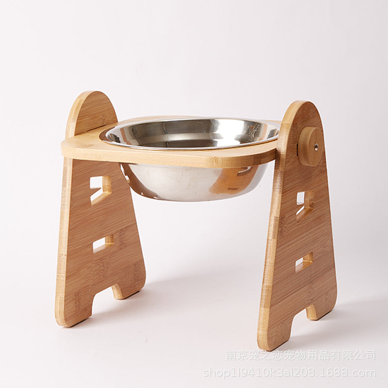 Bamboo Elevated Double Dog Bowl | Ergonomic Pet Feeder Australia