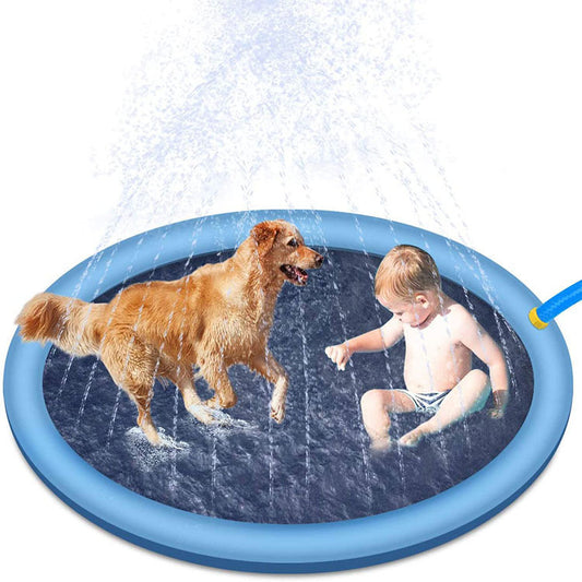 Non-Slip Splash Pet Dog Pool Summer Outdoor Water Toys Fun Backyard Fountain Play Mat USA