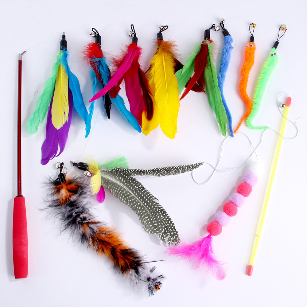 Cat Toy Feather Retractable 12-piece Set | Best Pet Toys in Australia